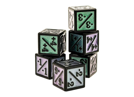 Gamers Guild AZ Norse Foundry Norse Foundry: +1/+1 & -1/-1 D6: Twisted Forest - Pack of 6 Metal Dice Norse Foundry