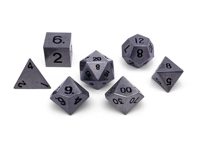 Gamers Guild AZ Norse Foundry Norse Foundry: Aged Mithiral - 7 Piece Metal Dice Set Norse Foundry