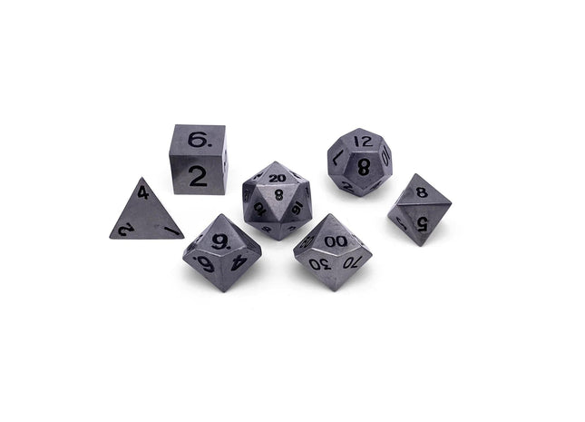 Gamers Guild AZ Norse Foundry Norse Foundry: Aged Mithiral - 7 Piece Metal Dice Set Norse Foundry