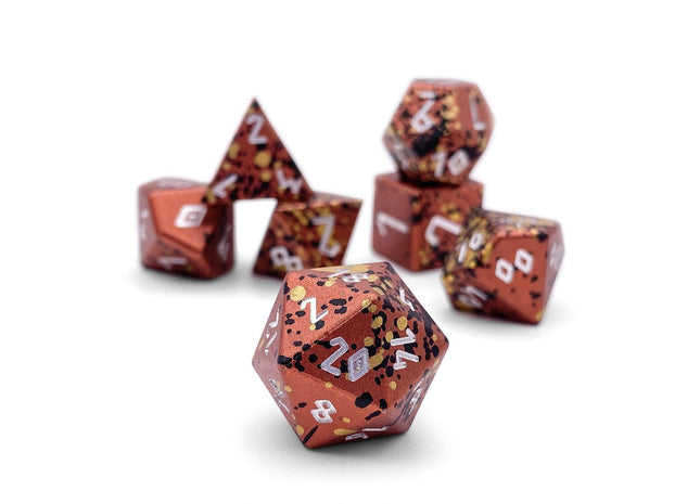 Gamers Guild AZ Norse Foundry Norse Foundry Aluminum Wondrous Dice - 7-Piece Set - Fire Elemental Norse Foundry