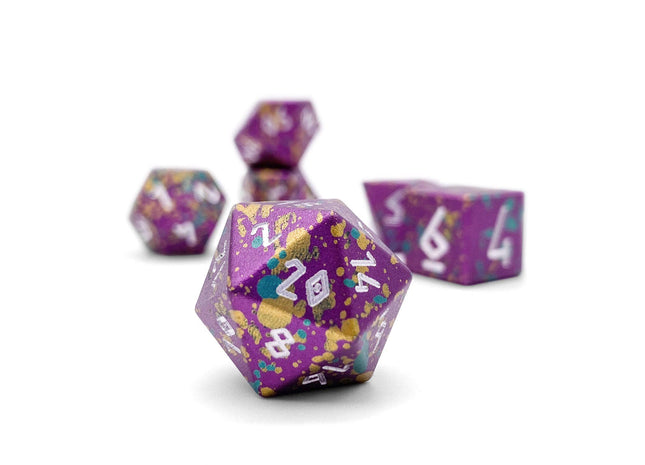 Gamers Guild AZ Norse Foundry Norse Foundry Aluminum Wondrous Dice - 7-Piece Set - Mardi Gras Norse Foundry