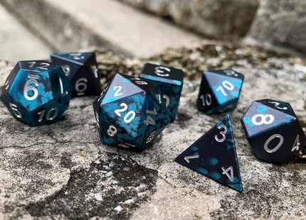 Gamers Guild AZ Norse Foundry Norse Foundry Aluminum Wondrous Dice - 7-Piece Set - Willow O' Wisp Norse Foundry