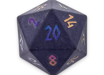 Gamers Guild AZ Norse Foundry Norse Foundry: Black Obsidian - Raised Holographic Single D20 Gemstone Dice Norse Foundry