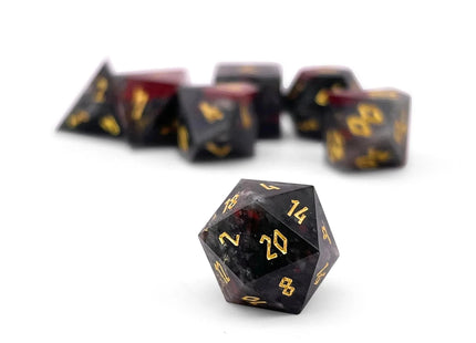 Gamers Guild AZ Norse Foundry Norse Foundry: Bloodstone - Pebble RPG Set Gemstone Dice Norse Foundry