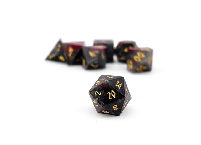 Gamers Guild AZ Norse Foundry Norse Foundry: Bloodstone - Pebble RPG Set Gemstone Dice Norse Foundry