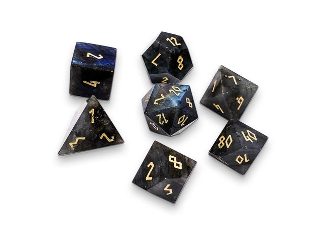 Gamers Guild AZ Norse Foundry Norse Foundry: Blue Labradorite - 7 Piece RPG Set Gemstone Dice Norse Foundry