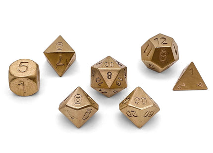 Gamers Guild AZ Norse Foundry Norse Foundry: Brass - 7 Piece RPG Set True Metal Dice Norse Foundry