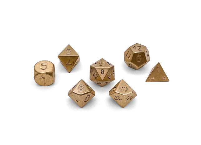 Gamers Guild AZ Norse Foundry Norse Foundry: Brass - 7 Piece RPG Set True Metal Dice Norse Foundry
