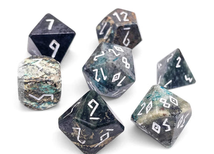Gamers Guild AZ Norse Foundry Norse Foundry: Brass - African Turquoise - 7 Piece RPG Set TruStone Dice Norse Foundry