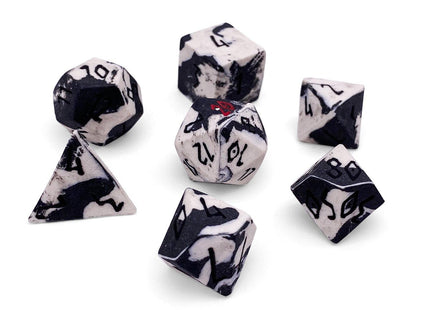 Gamers Guild AZ Norse Foundry Norse Foundry Ceramic Dice - 7-Piece Set - Cookies N' Cream Norse Foundry