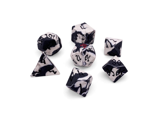 Gamers Guild AZ Norse Foundry Norse Foundry Ceramic Dice - 7-Piece Set - Cookies N' Cream Norse Foundry