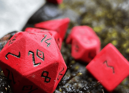 Gamers Guild AZ Norse Foundry Norse Foundry Ceramic Dice - 7-Piece Set - Red Norse Foundry