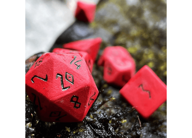 Gamers Guild AZ Norse Foundry Norse Foundry Ceramic Dice - 7-Piece Set - Red Norse Foundry