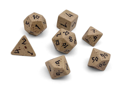 Gamers Guild AZ Norse Foundry Norse Foundry Ceramic Dice - 7-Piece Set - Sandstorm Norse Foundry