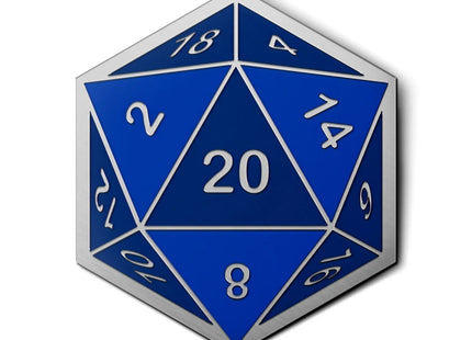 Gamers Guild AZ Norse Foundry Norse Foundry: D20 Dice Die - Hard Enamel Adventure Dice Pin Metal - Blue Norse Foundry