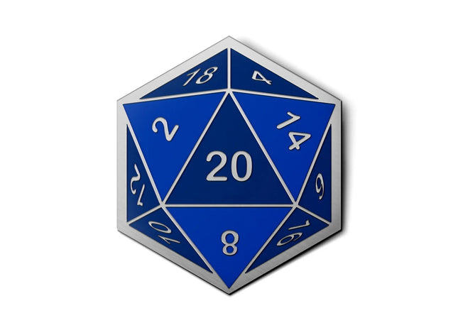 Gamers Guild AZ Norse Foundry Norse Foundry: D20 Dice Die - Hard Enamel Adventure Dice Pin Metal - Blue Norse Foundry