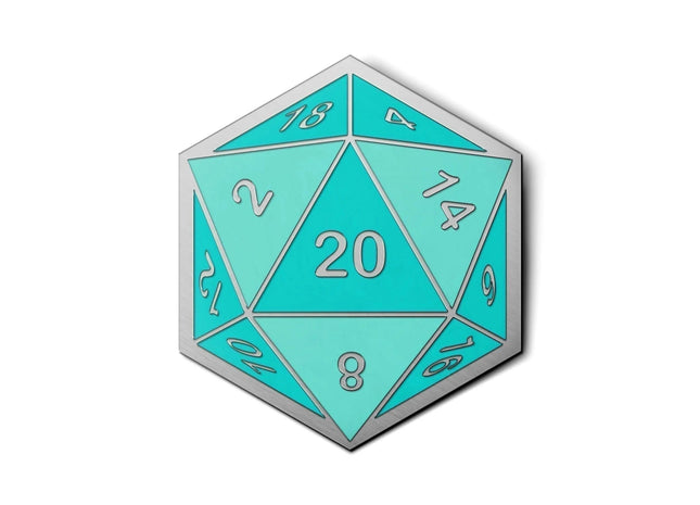 Gamers Guild AZ Norse Foundry Norse Foundry: D20 Dice Die - Hard Enamel Adventure Dice Pin Metal Norse Foundry