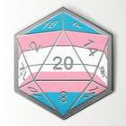 Gamers Guild AZ Norse Foundry Norse Foundry: D20 Dice Die - Hard Enamel Adventure Dice Pin Metal (Transgender Flag) Norse Foundry