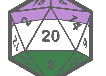 Gamers Guild AZ Norse Foundry Norse Foundry - D20 Genderqueer Pride Flag Pin Norse Foundry
