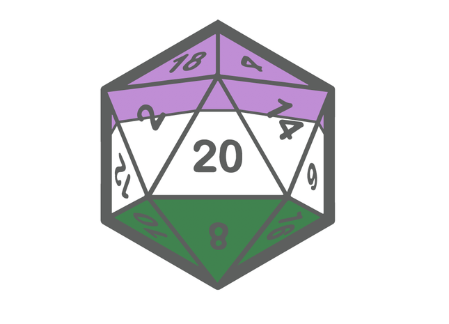 Gamers Guild AZ Norse Foundry Norse Foundry - D20 Genderqueer Pride Flag Pin Norse Foundry