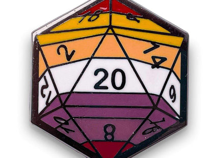 Gamers Guild AZ Norse Foundry Norse Foundry - D20 Lesbian Pride Flag Pin Norse Foundry
