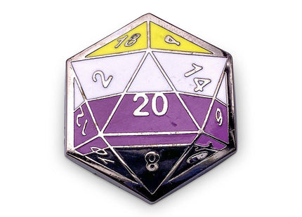 Gamers Guild AZ Norse Foundry Norse Foundry - D20 Non-Binary Pride Flag Pin Norse Foundry