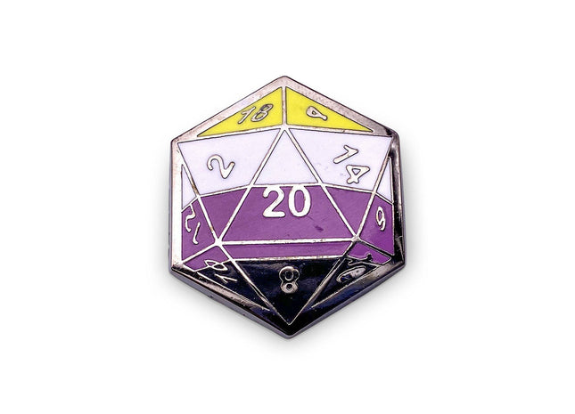 Gamers Guild AZ Norse Foundry Norse Foundry - D20 Non-Binary Pride Flag Pin Norse Foundry