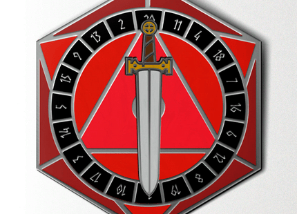 Gamers Guild AZ Norse Foundry Norse Foundry: D20 Sword Spinner Pin - Red Norse Foundry