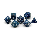 Gamers Guild AZ Norse Foundry Norse Foundry - Dark Blue Coral Fossil - 7 Piece RPG Set Gemstone Dice Norse Foundry