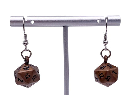 Gamers Guild AZ Norse Foundry Norse Foundry Earrings - Gnomish Copper - Ioun Stone D20 Dice Earrings Norse Foundry
