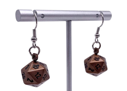 Gamers Guild AZ Norse Foundry Norse Foundry Earrings - Gnomish Copper - Ioun Stone D20 Dice Earrings Norse Foundry