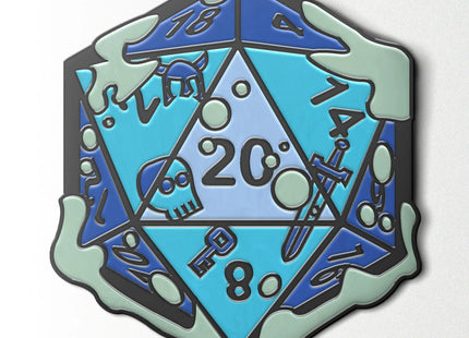Gamers Guild AZ Norse Foundry Norse Foundry: Gelatinous D20 Dice Die  Hard Enamel Pin (Blue) Norse Foundry