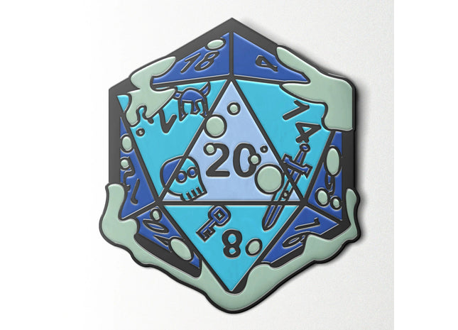 Gamers Guild AZ Norse Foundry Norse Foundry: Gelatinous D20 Dice Die  Hard Enamel Pin (Blue) Norse Foundry