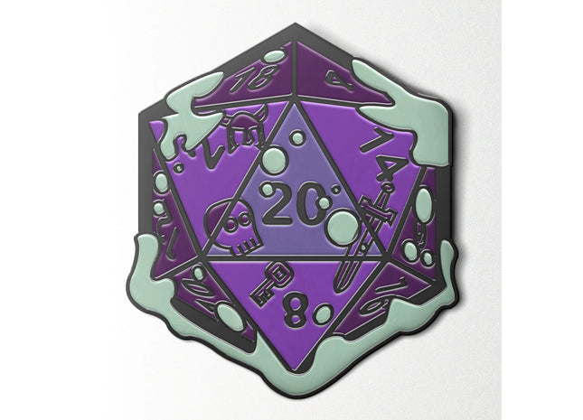 Gamers Guild AZ Norse Foundry Norse Foundry: Gelatinous D20 Dice Die  Hard Enamel Pin (Purple) Norse Foundry