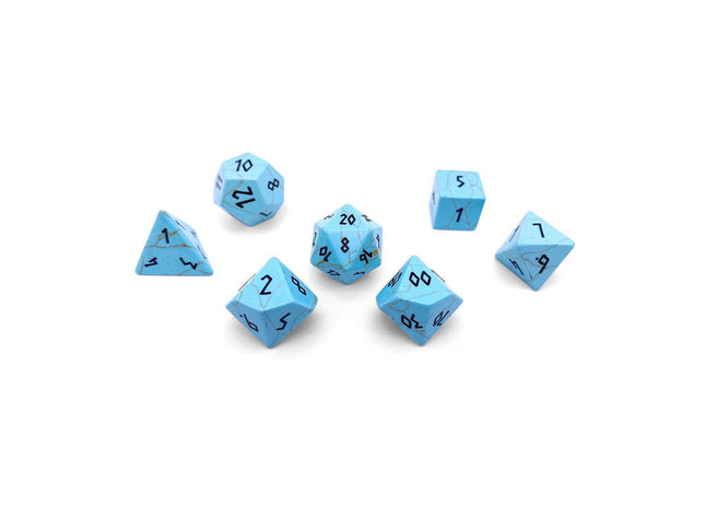 Gamers Guild AZ Norse Foundry Norse Foundry Gemstone Dice- 7-Piece Set - Blue Turquoise Norse Foundry