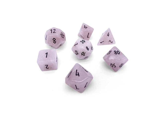 Gamers Guild AZ Norse Foundry Norse Foundry Gemstone Dice- 7-Piece Set - Rose Quartz Norse Foundry
