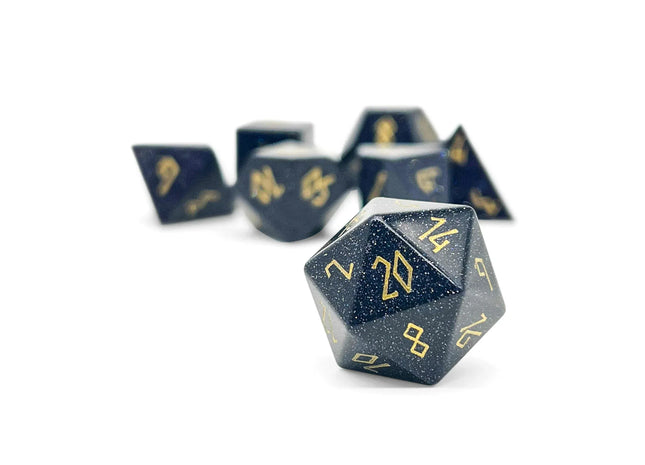 Gamers Guild AZ Norse Foundry Norse Foundry: Gemstone Dice - Blue Sandstone (7pc Set) Norse Foundry