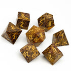 Gamers Guild AZ Norse Foundry Norse Foundry: Gemstone Dice - Golden Silk Jade (7pc Set) Norse Foundry