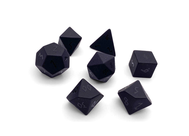 Gamers Guild AZ Norse Foundry Norse Foundry Gemstones - 7-Piece Set - Black Obsidian Raised Norse Foundry