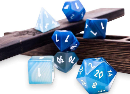 Gamers Guild AZ Norse Foundry Norse Foundry Gemstones - 7-Piece Set - Blue Striped Agate Norse Foundry