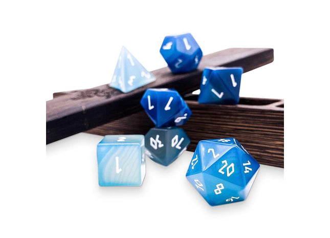 Gamers Guild AZ Norse Foundry Norse Foundry Gemstones - 7-Piece Set - Blue Striped Agate Norse Foundry