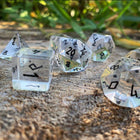 Gamers Guild AZ Norse Foundry Norse Foundry Gemstones - 7-Piece Set - Clear Crystal Black Font Norse Foundry