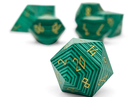 Gamers Guild AZ Norse Foundry Norse Foundry Gemstones - 7-Piece Set - Malachite w/ gold font Norse Foundry
