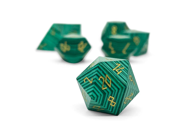 Gamers Guild AZ Norse Foundry Norse Foundry Gemstones - 7-Piece Set - Malachite w/ gold font Norse Foundry
