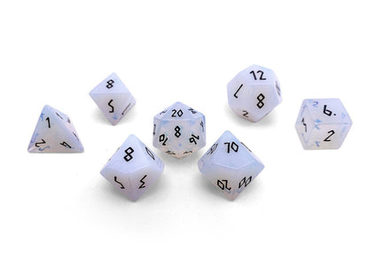 Gamers Guild AZ Norse Foundry Norse Foundry Gemstones - 7-Piece Set - Opalite - Black Font Norse Foundry