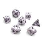 Gamers Guild AZ Norse Foundry Norse Foundry Gemstones - 7-Piece Set - White Howlite (Black Font) Norse Foundry