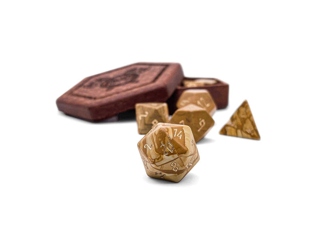 Gamers Guild AZ Norse Foundry Norse Foundry Gemstones - 7-Piece Set - Yellow Striped Marble Norse Foundry