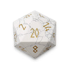 Gamers Guild AZ Norse Foundry Norse Foundry Gemstones - White Howlite - Boulder 30mm Gemstone Dice (Gold Font) Discontinue