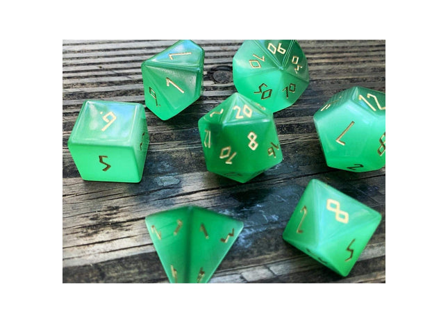 Gamers Guild AZ Norse Foundry Norse Foundry Glass 7 Piece - Green Cats Eye Norse Foundry