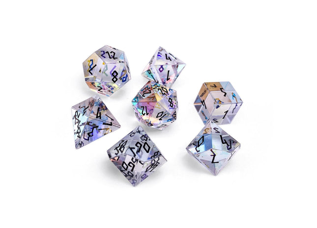 Gamers Guild AZ Norse Foundry Norse Foundry Glass 7 Piece - K9 Rainbow Glass - Black Font Norse Foundry